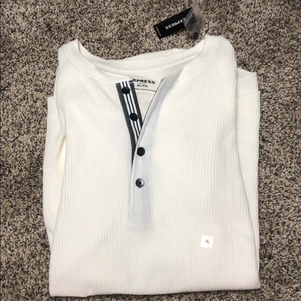 Men’s Express off white Henley XL NWT